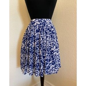 NWT - INC Floral Festival African Ikat Pleated Skirt -Sz L